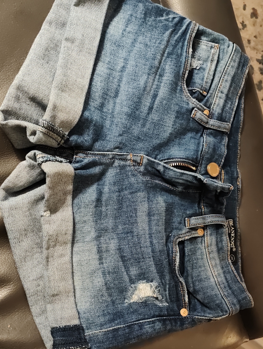 Blank NYC shorts denim The Fulton roll up blue size 24